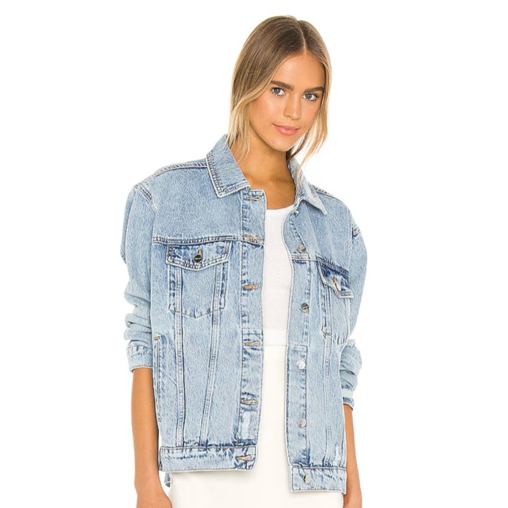 NWOT Pull & Bear Distressed Denim Jacket